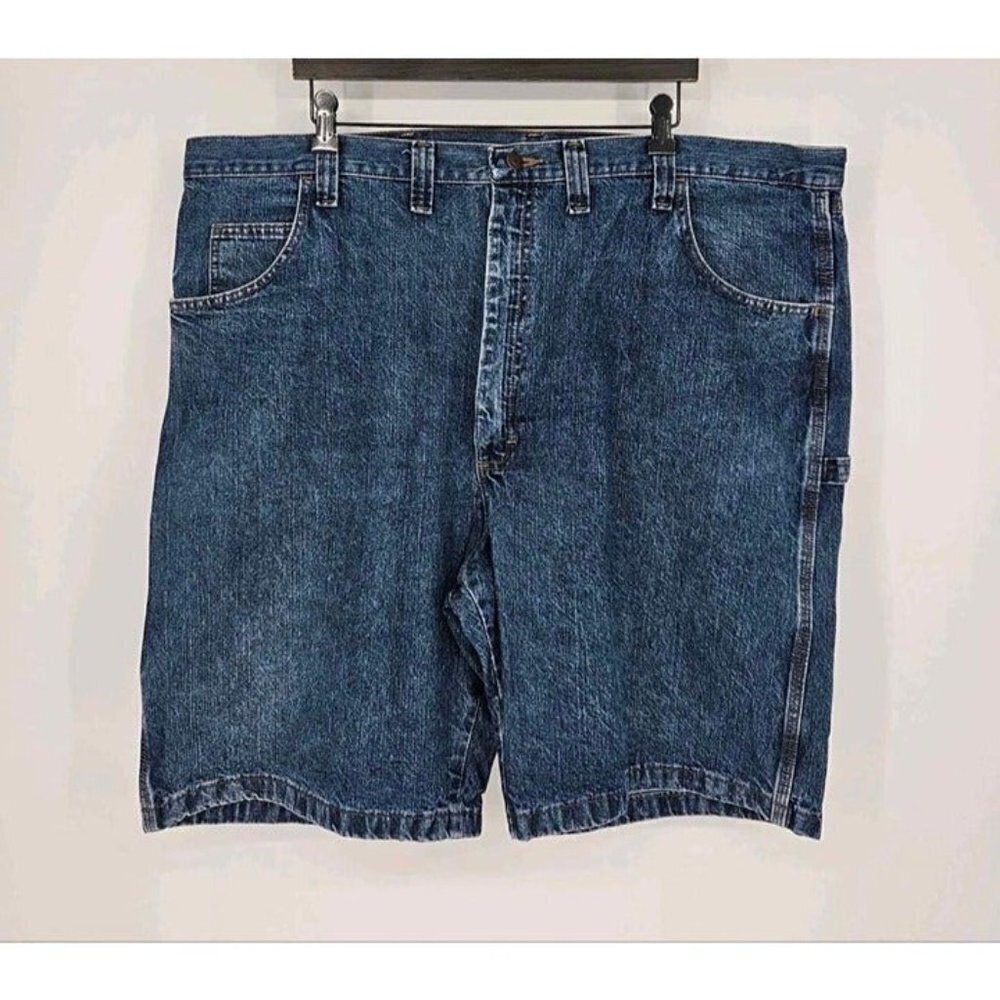 Authentic Mens Wrangler Carpenter Dark Wash Denim Blue Jean Shorts Size 46